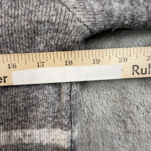 Benedetta Sweater Womens Large Gray Stripe Merino Wool Cashmere Knit Made Italy - Picture 10 of 13